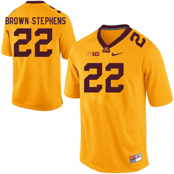 Men #22 Michael Brown-Stephens Minnesota Golden Gophers College Football Jerseys Sale-Gold - Click Image to Close
